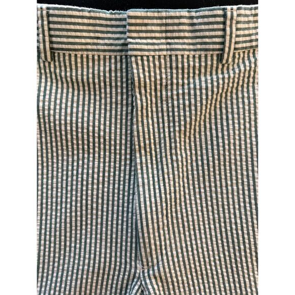 BERLE Mens Seersucker Bermuda Shorts Size 36 Green Striped Heritage Preppy - Picture 1 of 8